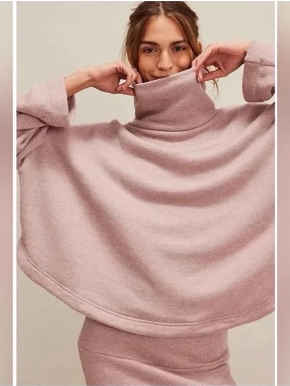 Free People Dusty Himalayan Pink Reversible Sweater Top and Skirt